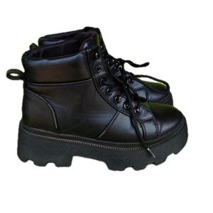 Chunky black ankle boots